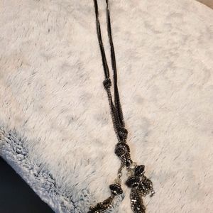 Long Gold & Black Necklace